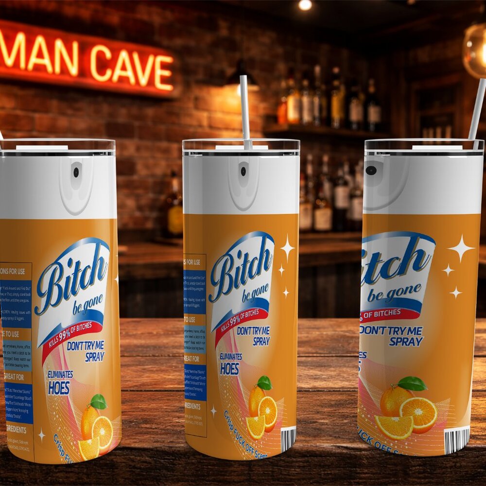 Man Cave Funny Cleaner Spray Graphic Tumbler Cup